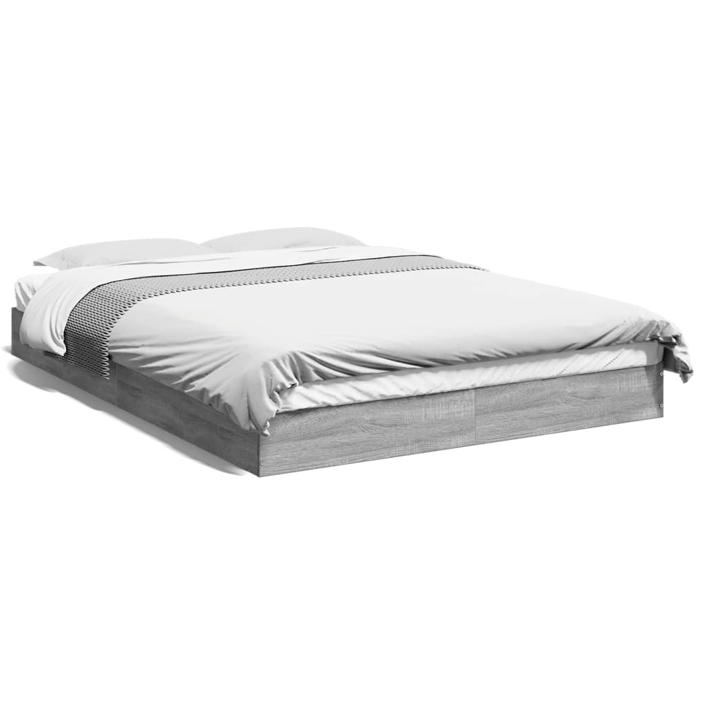 Cadre de lit sans matelas sonoma gris 140x200 cm