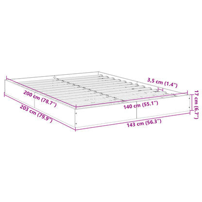 Cadre de lit sans matelas sonoma gris 140x200 cm