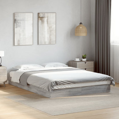 Cadre de lit sans matelas sonoma gris 140x200 cm