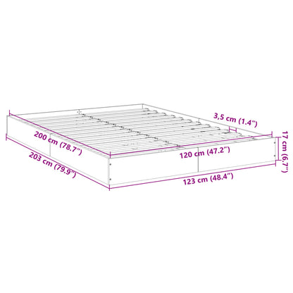 Cadre de lit sans matelas blanc 120x200 cm bois ingénierie