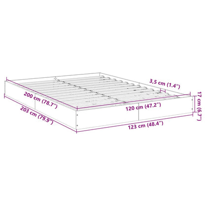 Cadre de lit sans matelas gris béton 120x200 cm