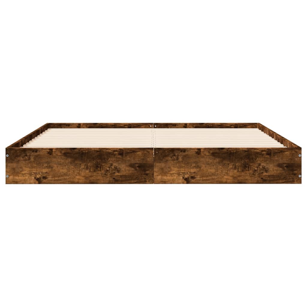 Cadre de lit sans matelas chêne fumé 120x200 cm bois ingénierie