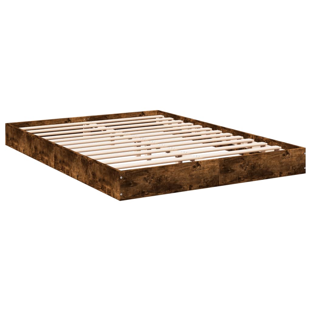 Cadre de lit sans matelas chêne fumé 120x200 cm bois ingénierie