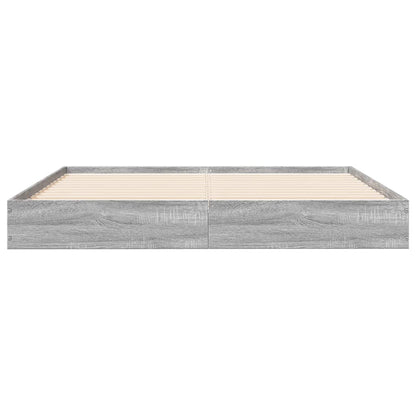 Cadre de lit sans matelas sonoma gris 120x200cm bois ingénierie