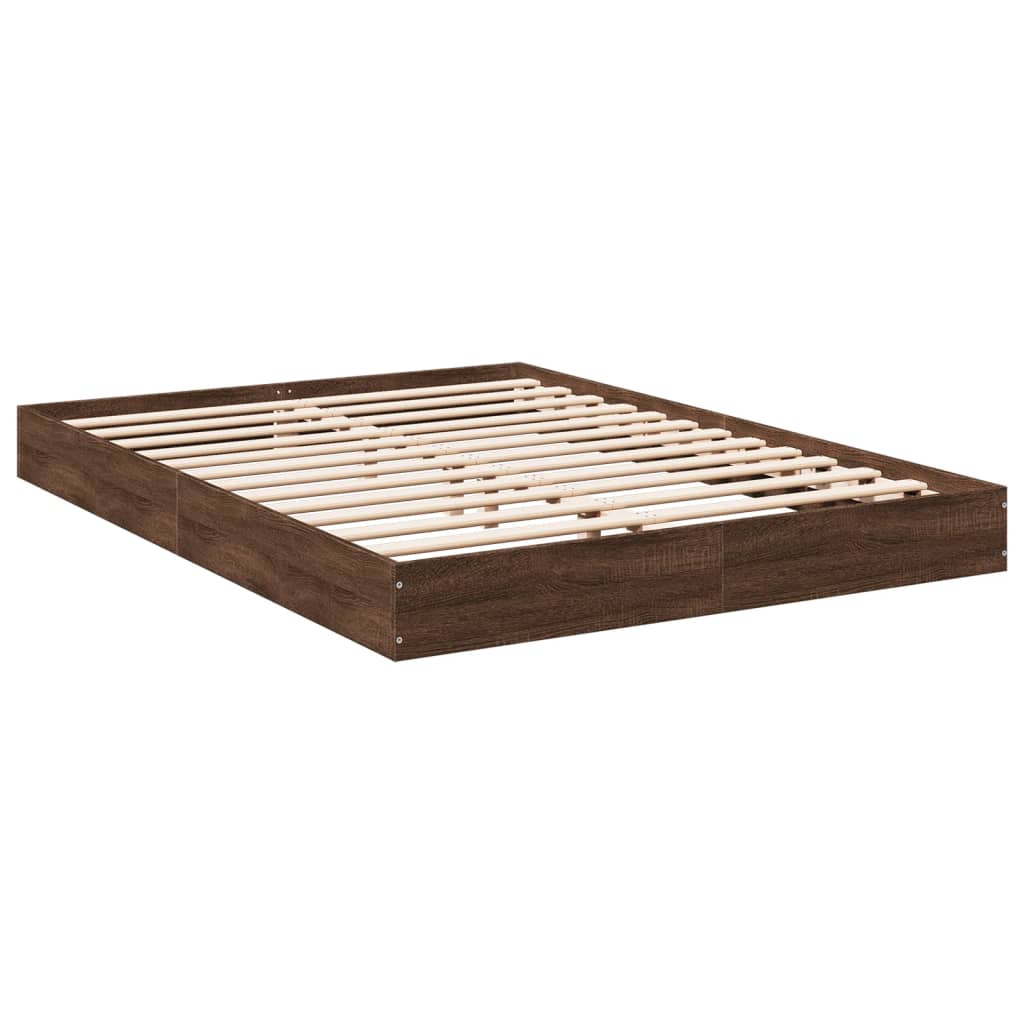 Cadre de lit sans matelas chêne marron 120x200 cm