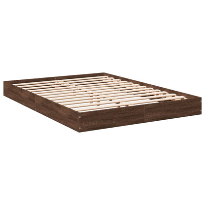 Cadre de lit sans matelas chêne marron 120x200 cm