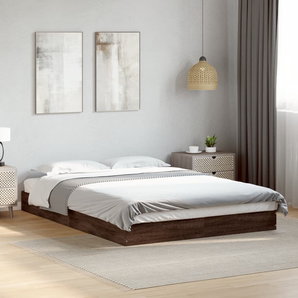 Cadre de lit sans matelas chêne marron 120x200 cm