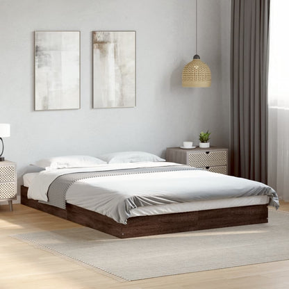 Cadre de lit sans matelas chêne marron 120x200 cm