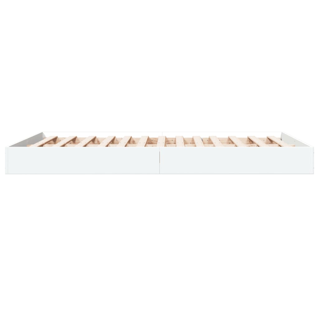 Cadre de lit sans matelas blanc 135x190 cm bois d'ingénierie