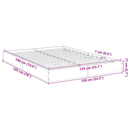 Cadre de lit sans matelas noir 135x190 cm bois d'ingénierie