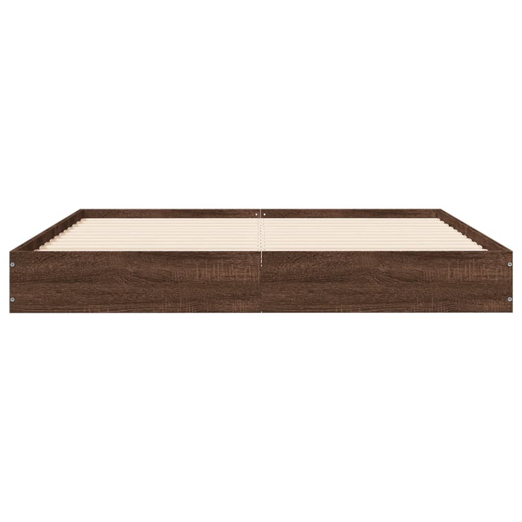 Cadre de lit sans matelas chêne marron 135x190 cm