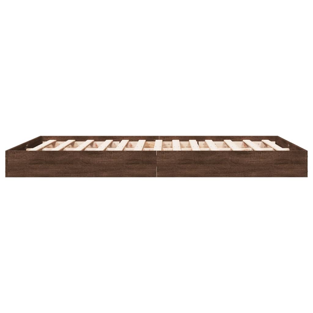 Cadre de lit sans matelas chêne marron 135x190 cm