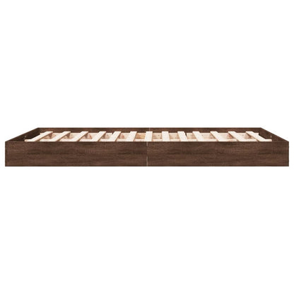 Cadre de lit sans matelas chêne marron 135x190 cm