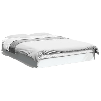 Cadre de lit sans matelas blanc 120x190 cm bois d'ingénierie