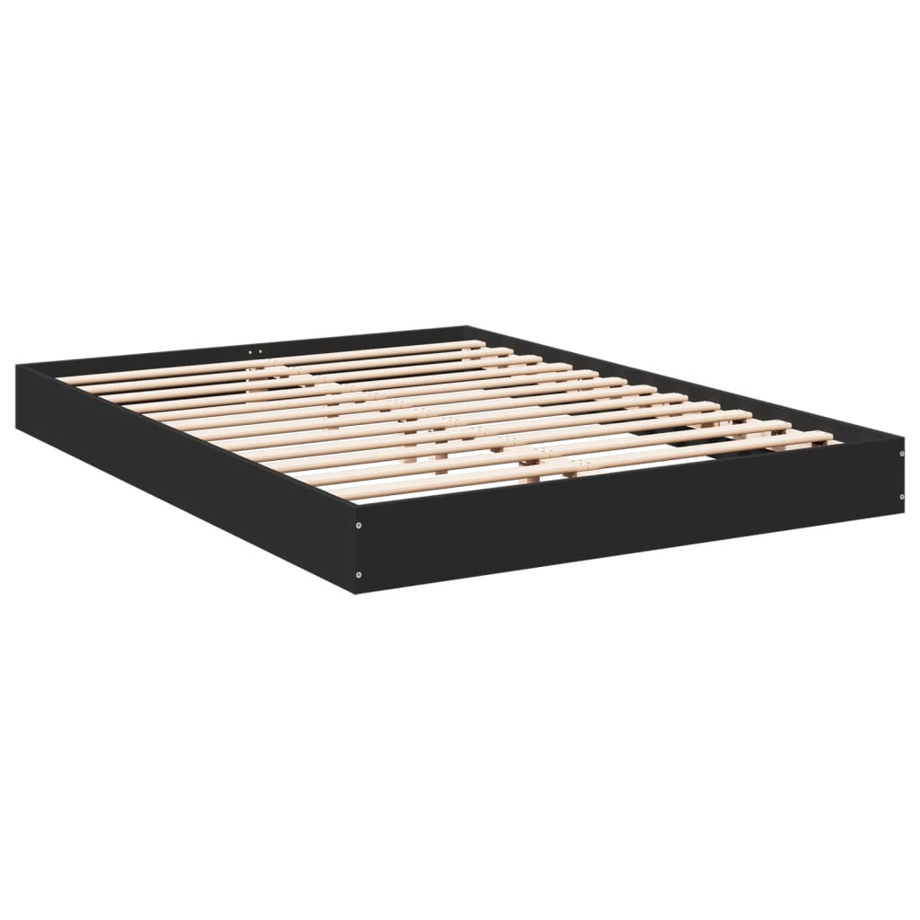 Cadre de lit sans matelas noir 120x190 cm bois d'ingénierie