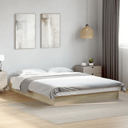 Cadre de lit sans matelas chêne sonoma 120x190 cm