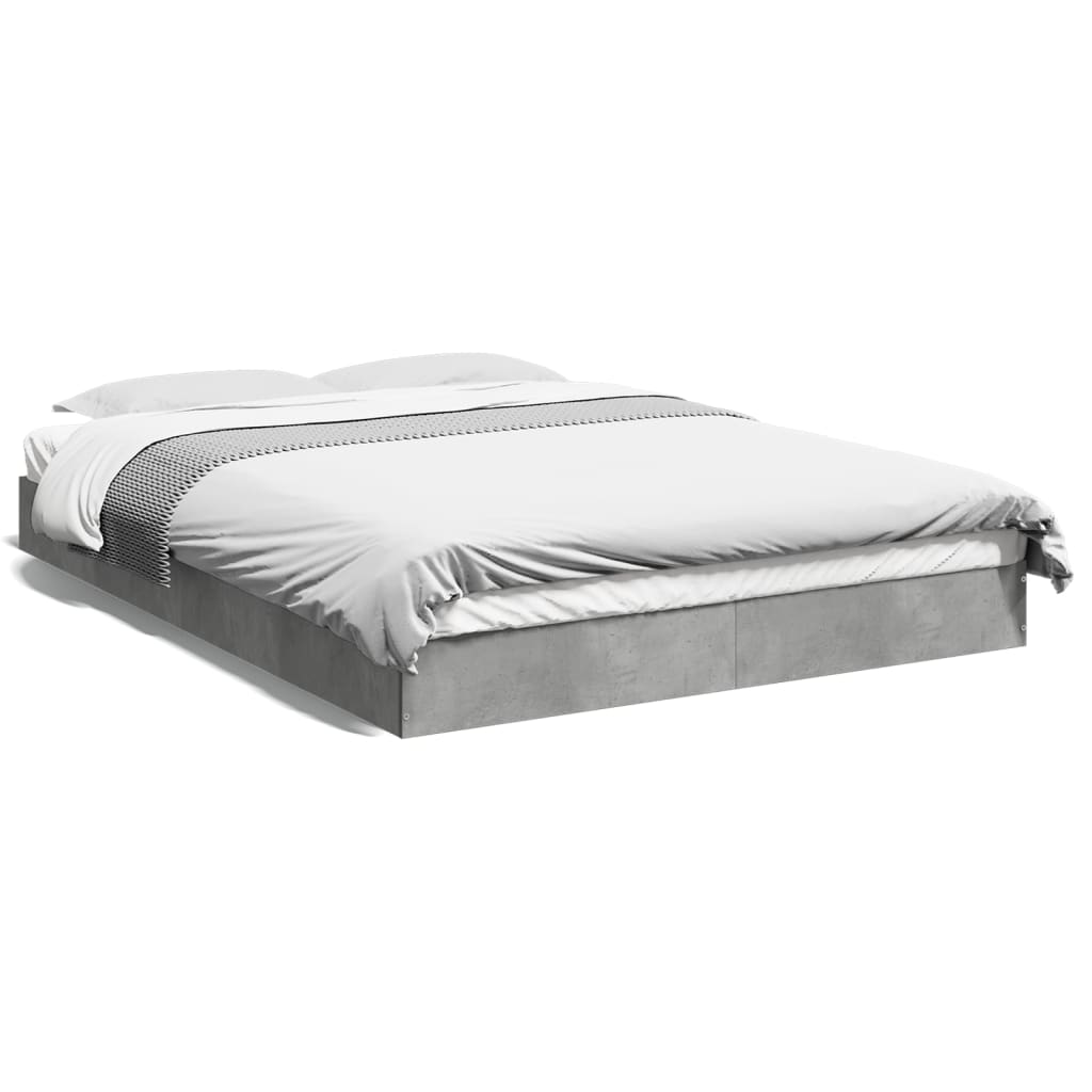 Cadre de lit sans matelas gris béton 120x190 cm