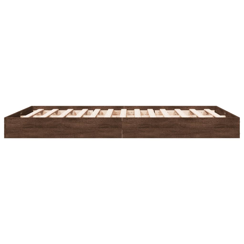 Cadre de lit sans matelas chêne marron 120x190 cm