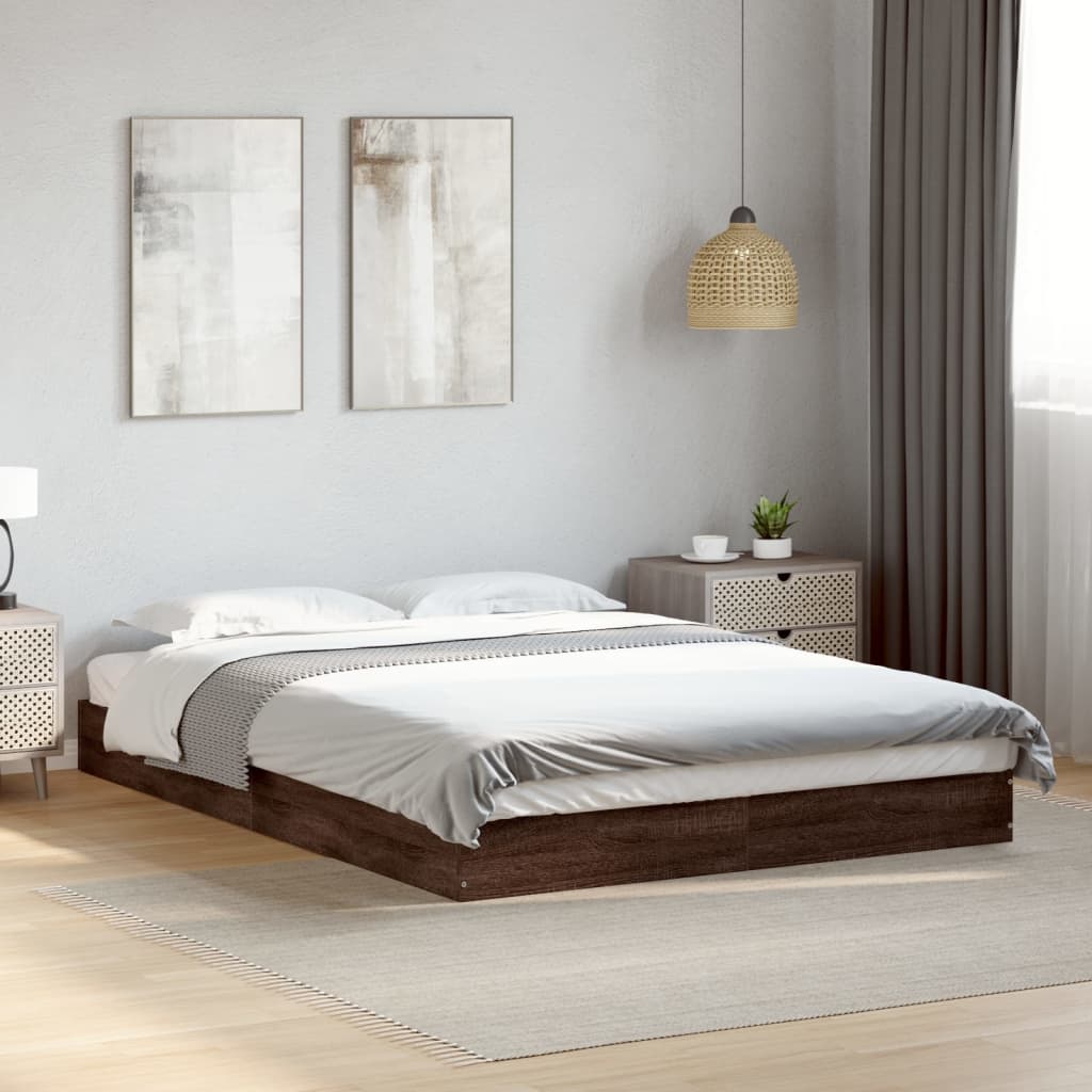 Cadre de lit sans matelas chêne marron 120x190 cm