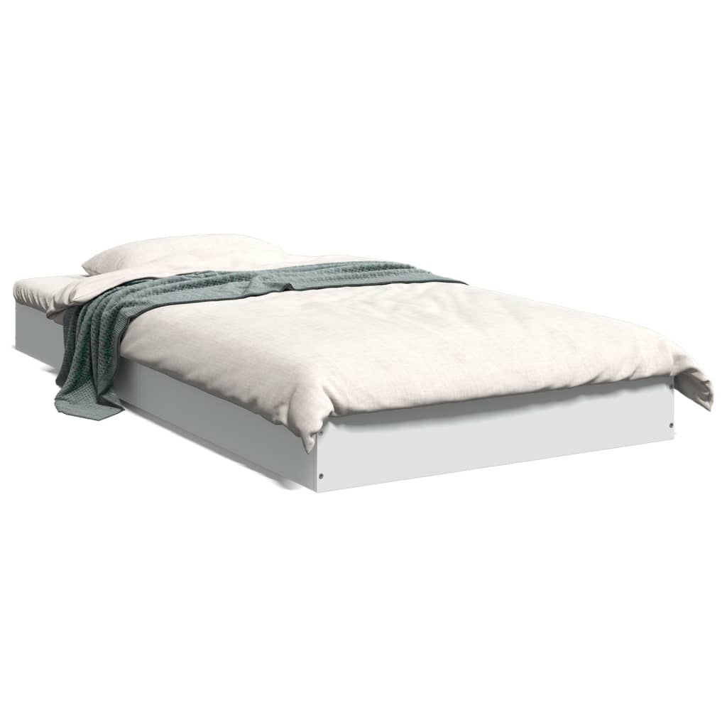 Cadre de lit sans matelas blanc 100x200 cm bois d'ingénierie