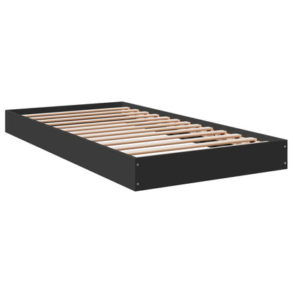 Cadre de lit sans matelas noir 100x200 cm bois d'ingénierie