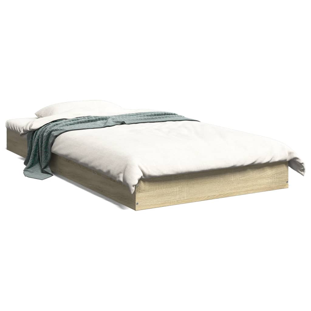 Cadre de lit sans matelas chêne sonoma 100x200 cm