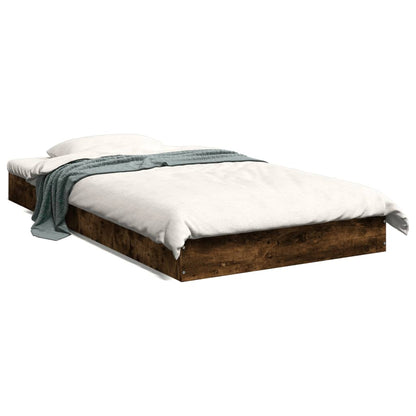 Cadre de lit sans matelas chêne fumé 100x200 cm bois ingénierie