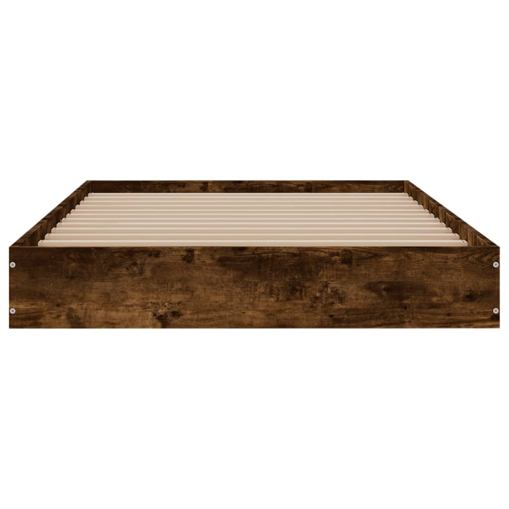 Cadre de lit sans matelas chêne fumé 100x200 cm bois ingénierie