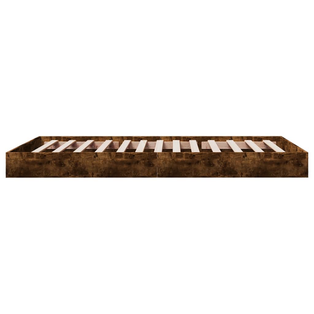 Cadre de lit sans matelas chêne fumé 100x200 cm bois ingénierie