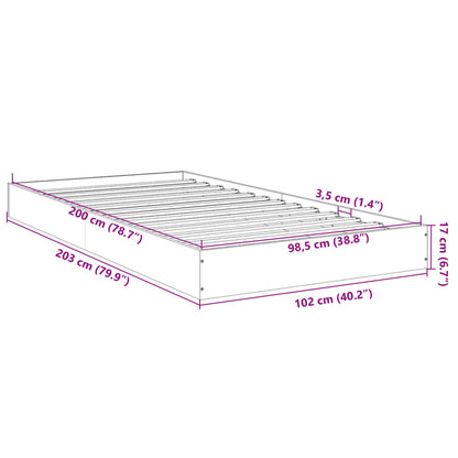 Cadre de lit sans matelas chêne fumé 100x200 cm bois ingénierie