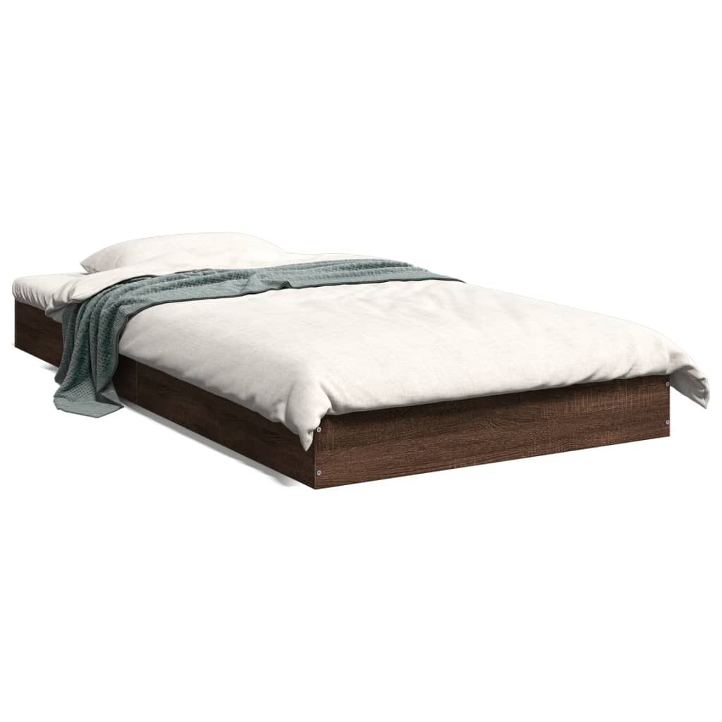 Cadre de lit sans matelas chêne marron 100x200 cm