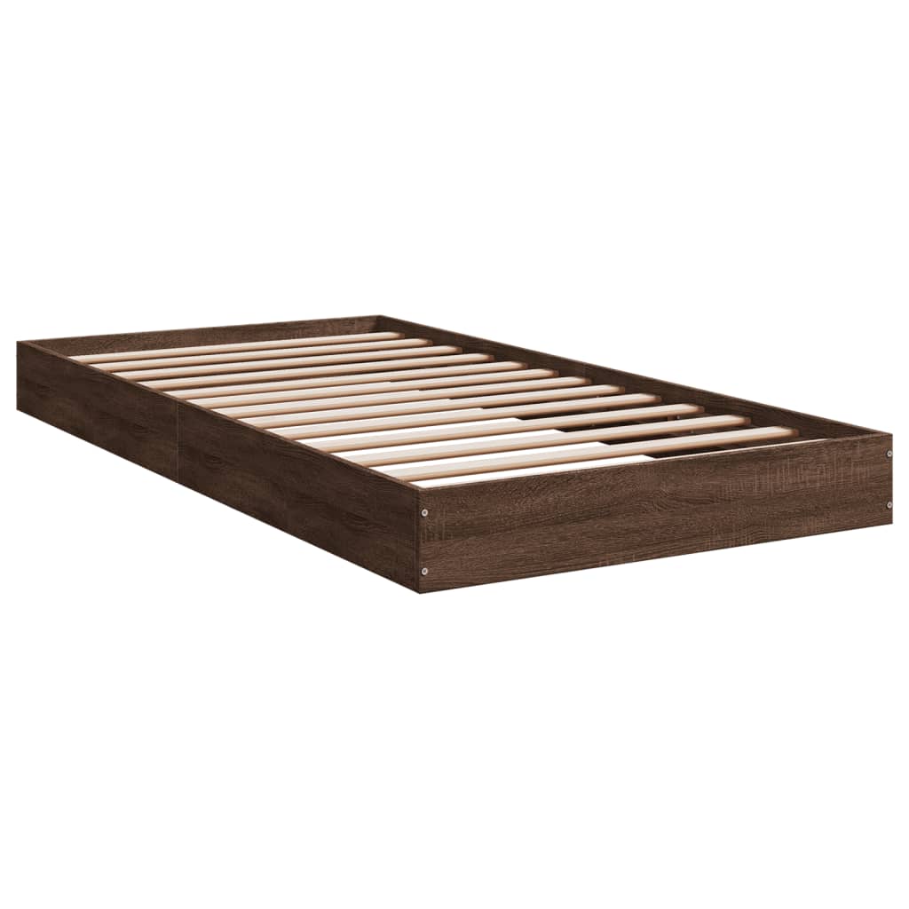 Cadre de lit sans matelas chêne marron 100x200 cm