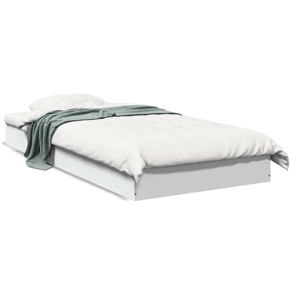 Cadre de lit sans matelas blanc 90x200 cm bois d'ingénierie