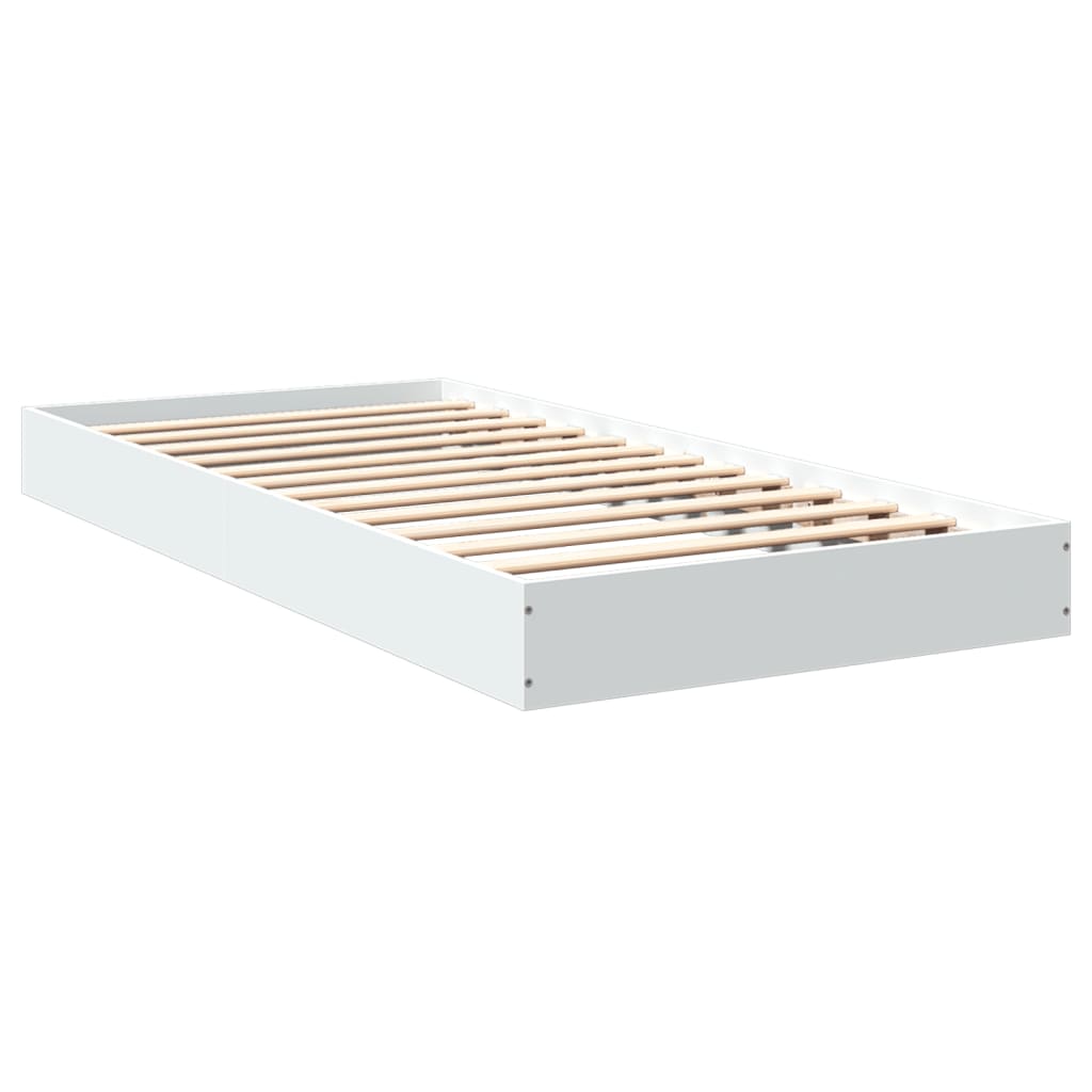 Cadre de lit sans matelas blanc 90x200 cm bois d'ingénierie