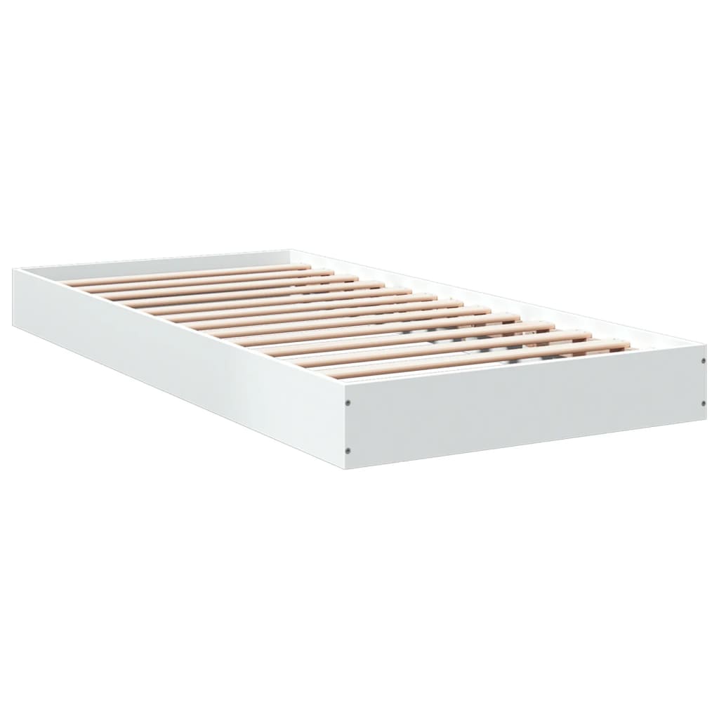 Cadre de lit sans matelas blanc 90x200 cm bois d'ingénierie