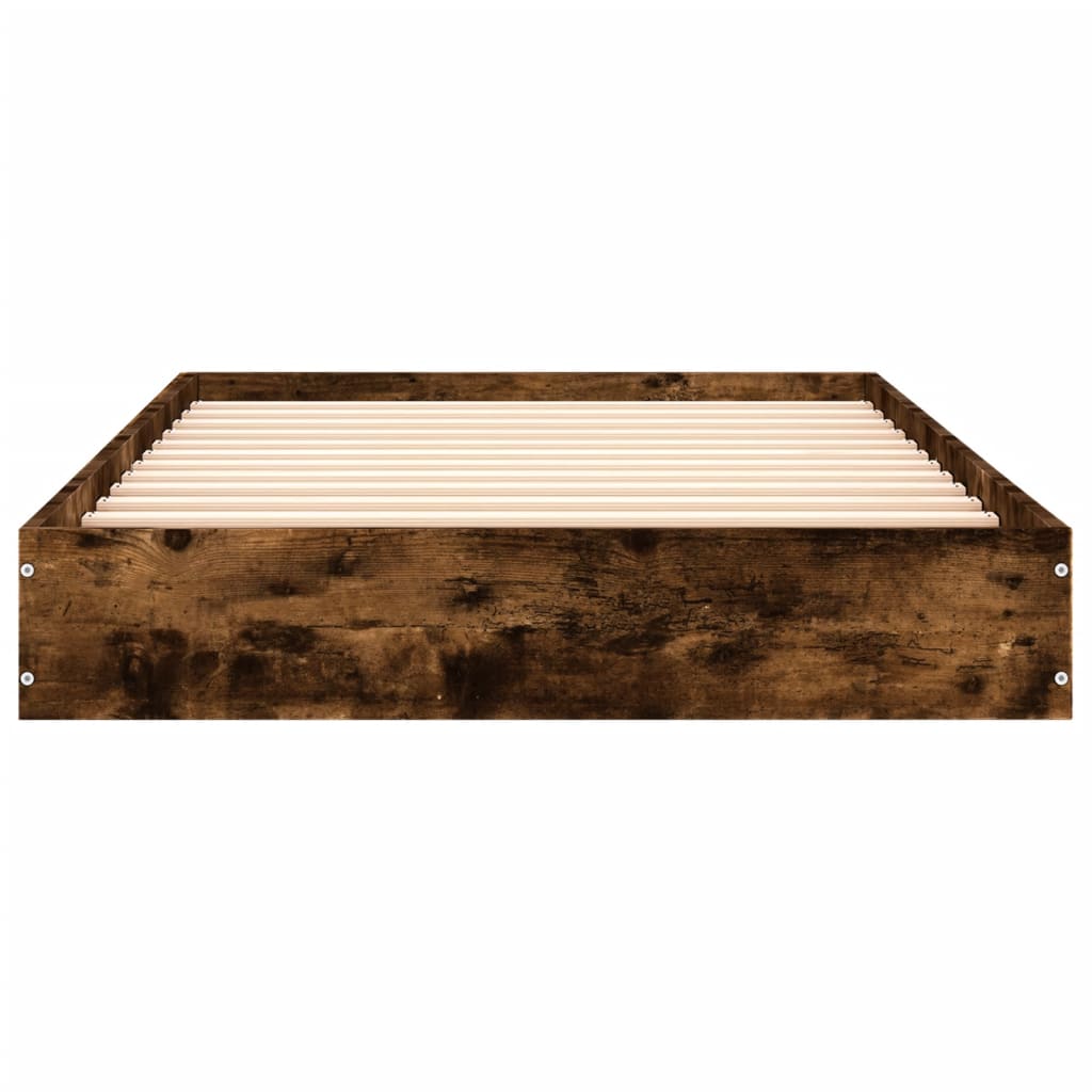 Cadre de lit sans matelas chêne fumé 90x200cm bois d'ingénierie