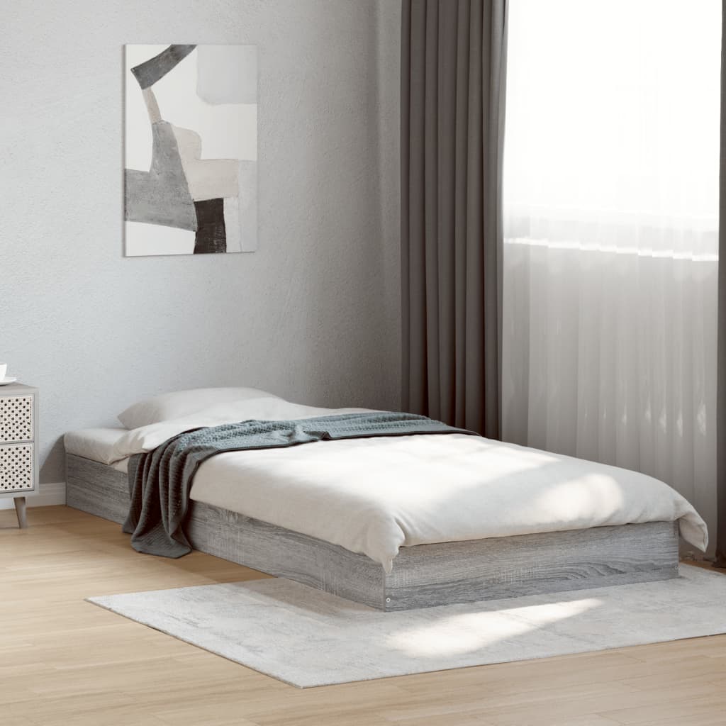 Cadre de lit sans matelas sonoma gris 90x200 cm