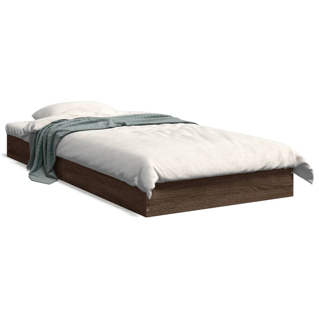 Cadre de lit sans matelas chêne marron 90x200cm bois ingénierie