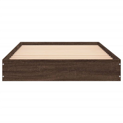 Cadre de lit sans matelas chêne marron 90x200cm bois ingénierie