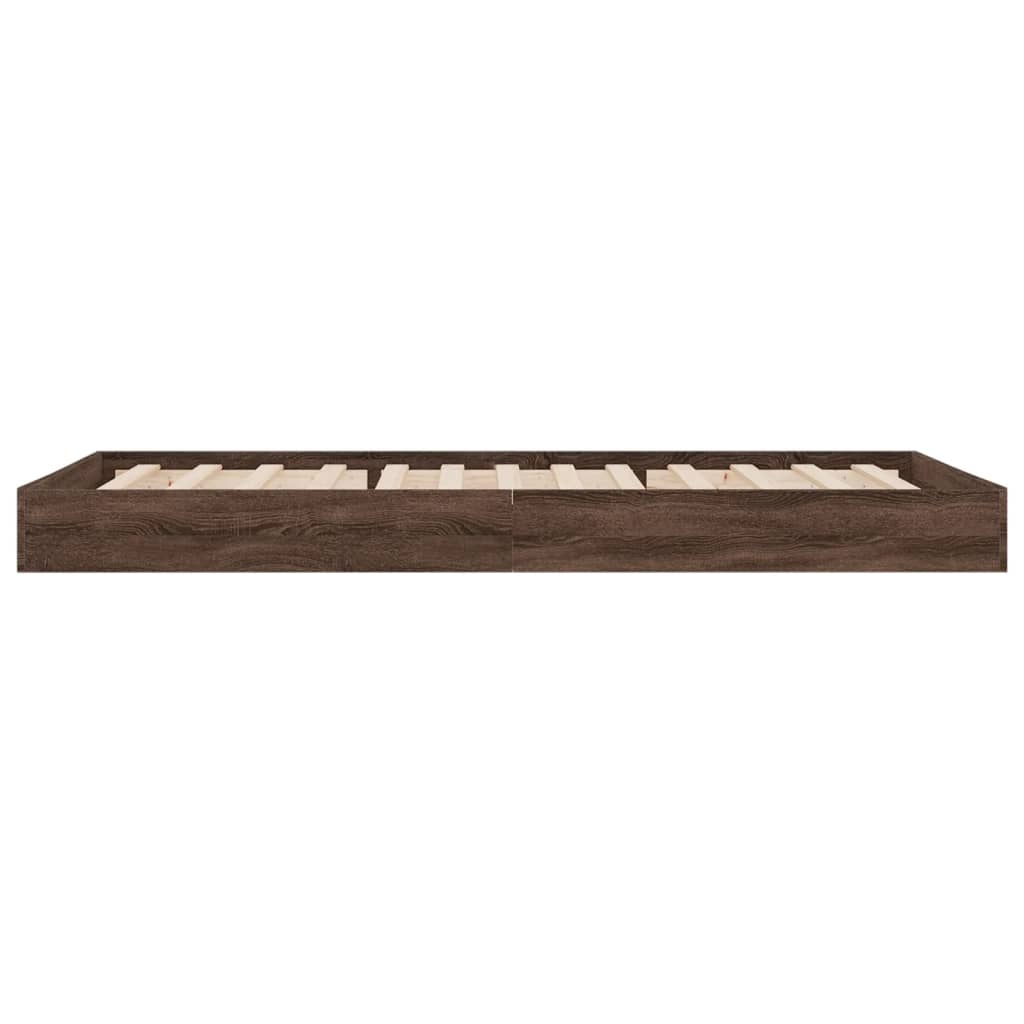 Cadre de lit sans matelas chêne marron 90x200cm bois ingénierie