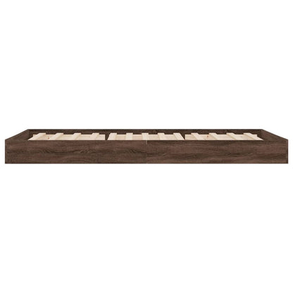 Cadre de lit sans matelas chêne marron 90x200cm bois ingénierie