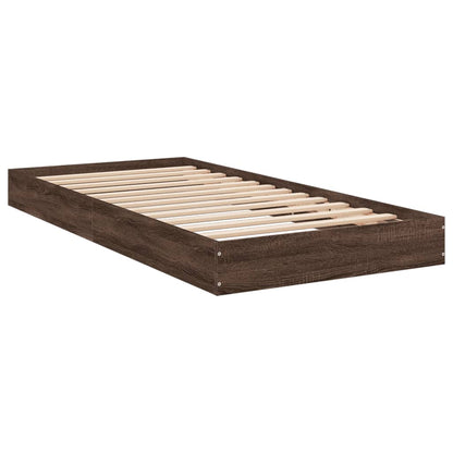 Cadre de lit sans matelas chêne marron 90x200cm bois ingénierie