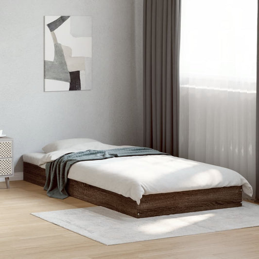 Cadre de lit sans matelas chêne marron 90x200cm bois ingénierie