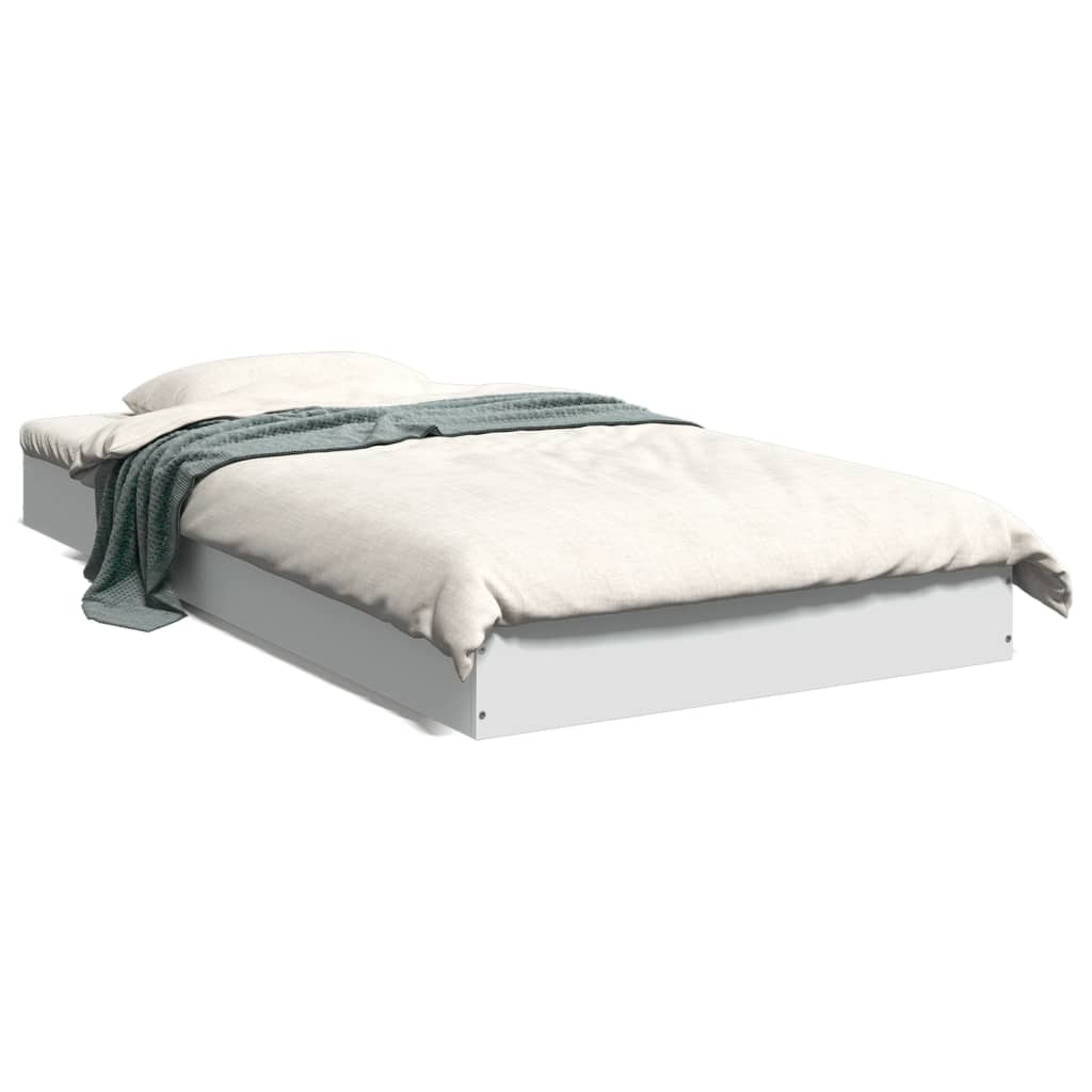 Cadre de lit sans matelas blanc 90x190 cm bois d'ingénierie