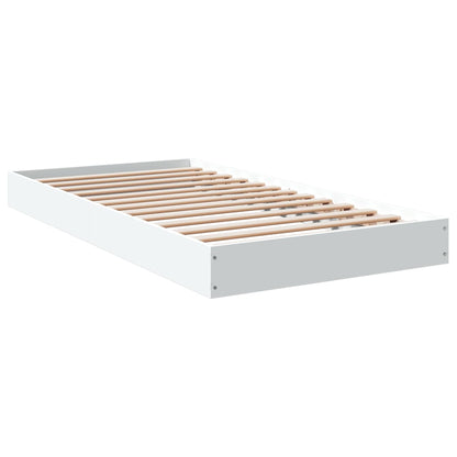 Cadre de lit sans matelas blanc 90x190 cm bois d'ingénierie