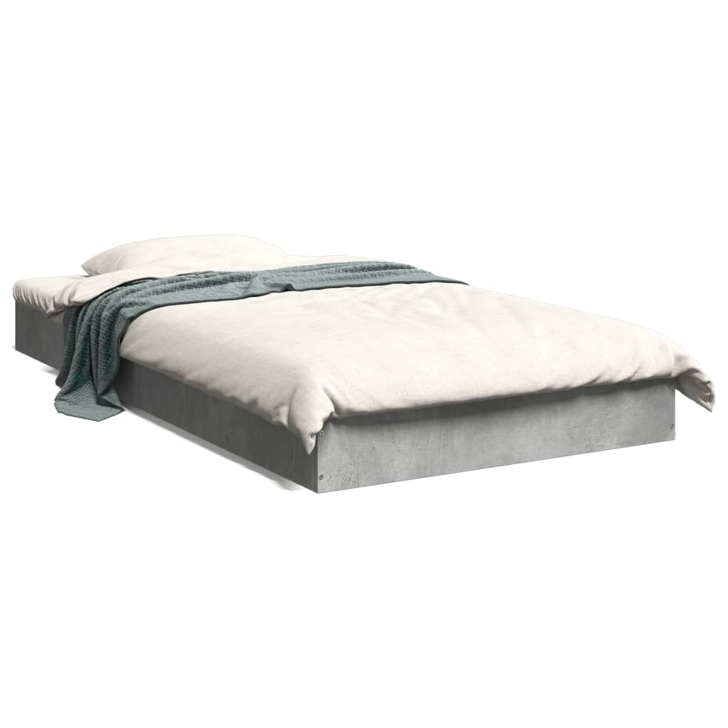 Cadre de lit sans matelas gris béton 90x190 cm