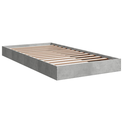 Cadre de lit sans matelas gris béton 90x190 cm