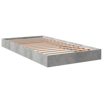 Cadre de lit sans matelas gris béton 90x190 cm