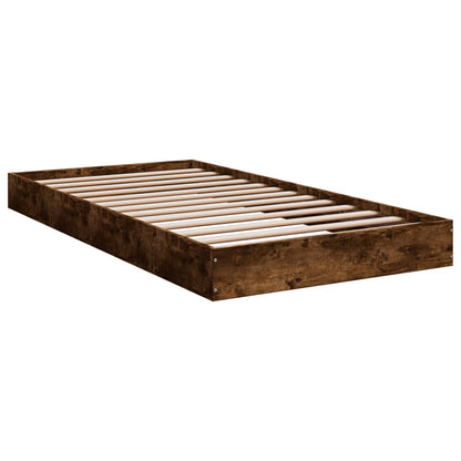 Cadre de lit sans matelas chêne fumé 90x190cm bois d'ingénierie