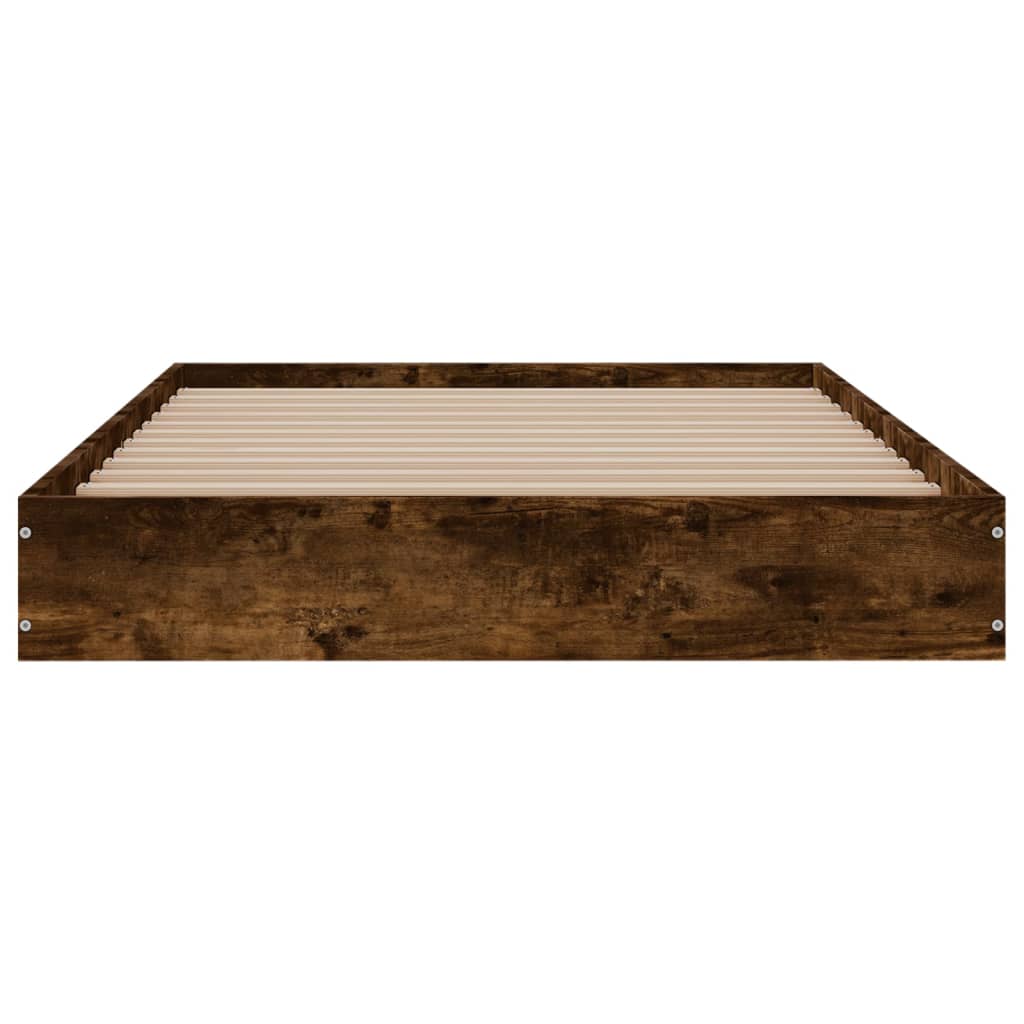 Cadre de lit sans matelas chêne fumé 90x190cm bois d'ingénierie